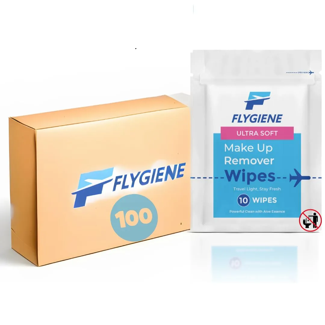 Ultra Soft Makeup Remover Wipes – Individually Wrapped Face Wipes for Travel – Waterproof, Disposable, Gentle Cleansing Towelettes – 100 Count (10 Packs of 10), Safe for All Skin Types