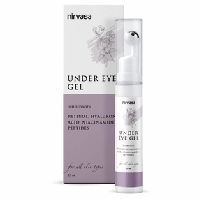 Under Eye Gel | Enriched with Hyaluronic Acid, Peptides & More| Helps to Reduce Dark Circles & Puffy Eyes| Restores Moisture Loss | For all Skin Types | 30 ml (Pack of 2)