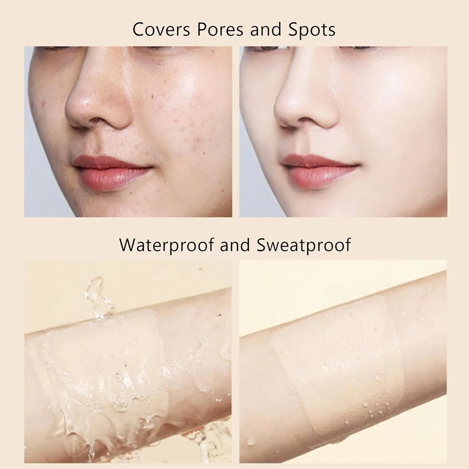 UODO Liquid Foundation - UODO Moisturizing Light Foundation/UODO Matte Long Lasting Foundation, UODO Foundation, Invisible Foundation Makeup Uodo, Uodo Maquillaje (Moisturizing W03 Natural)