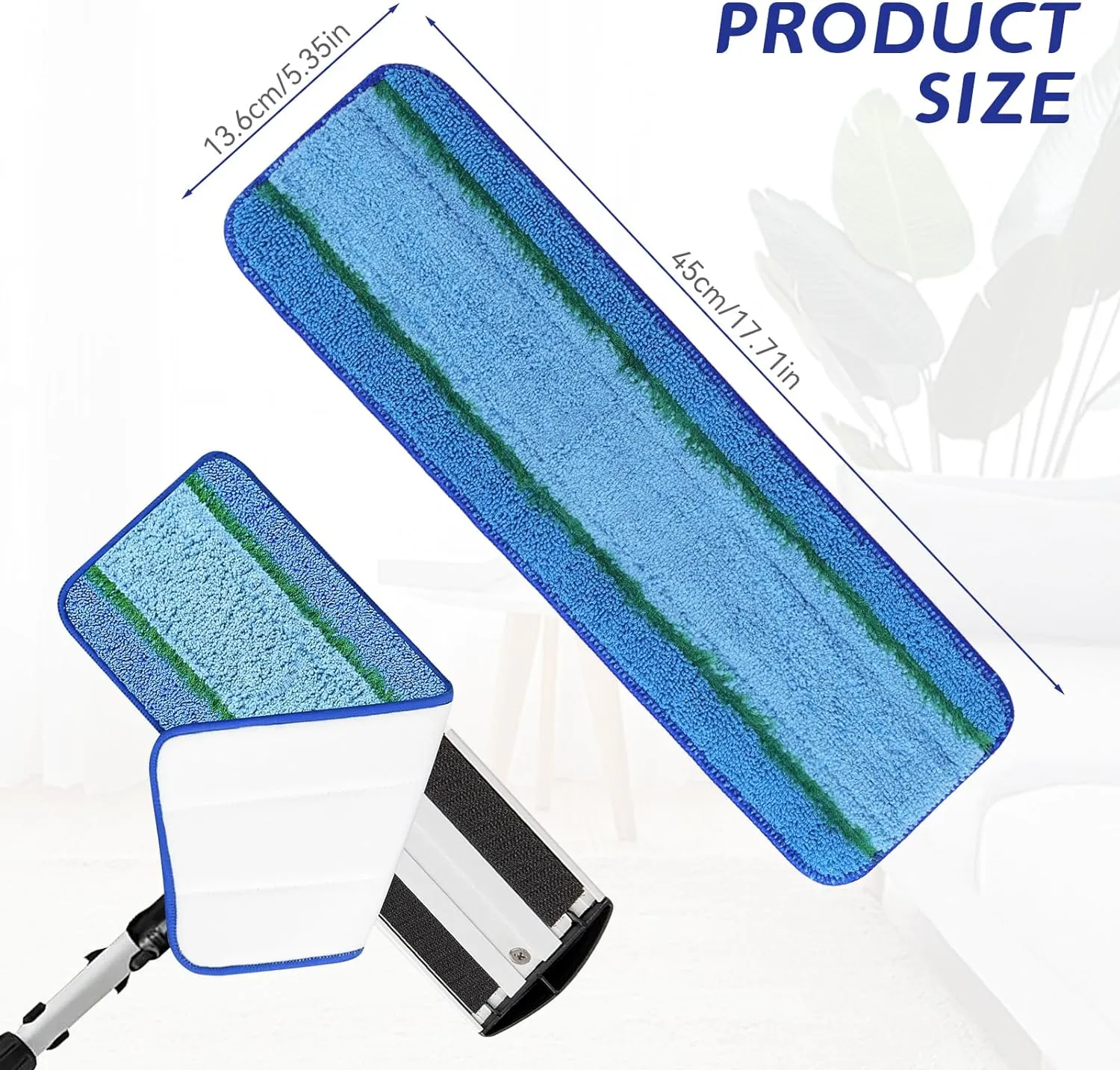 Upgraded Replacement Microfiber Mop Pads for Rubbermaid Commercial 18 Inch Mop 17 Inch Mops, Reusable Wet & Dry Commercial Cleaning Flat Mops System 18" 17" Refill Head for Multi-Surface Floor-8 Pack