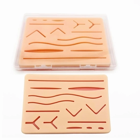 Upgraded Suture Pad（2Pcs and a Box）has 3 Layer Silicone14 Wounds，Embedded Rip-Resistant Mesh，Hard to Tear。Gifts for Medical Students，Suture Pads Perfect Suture Kit，Suture Practice Pad