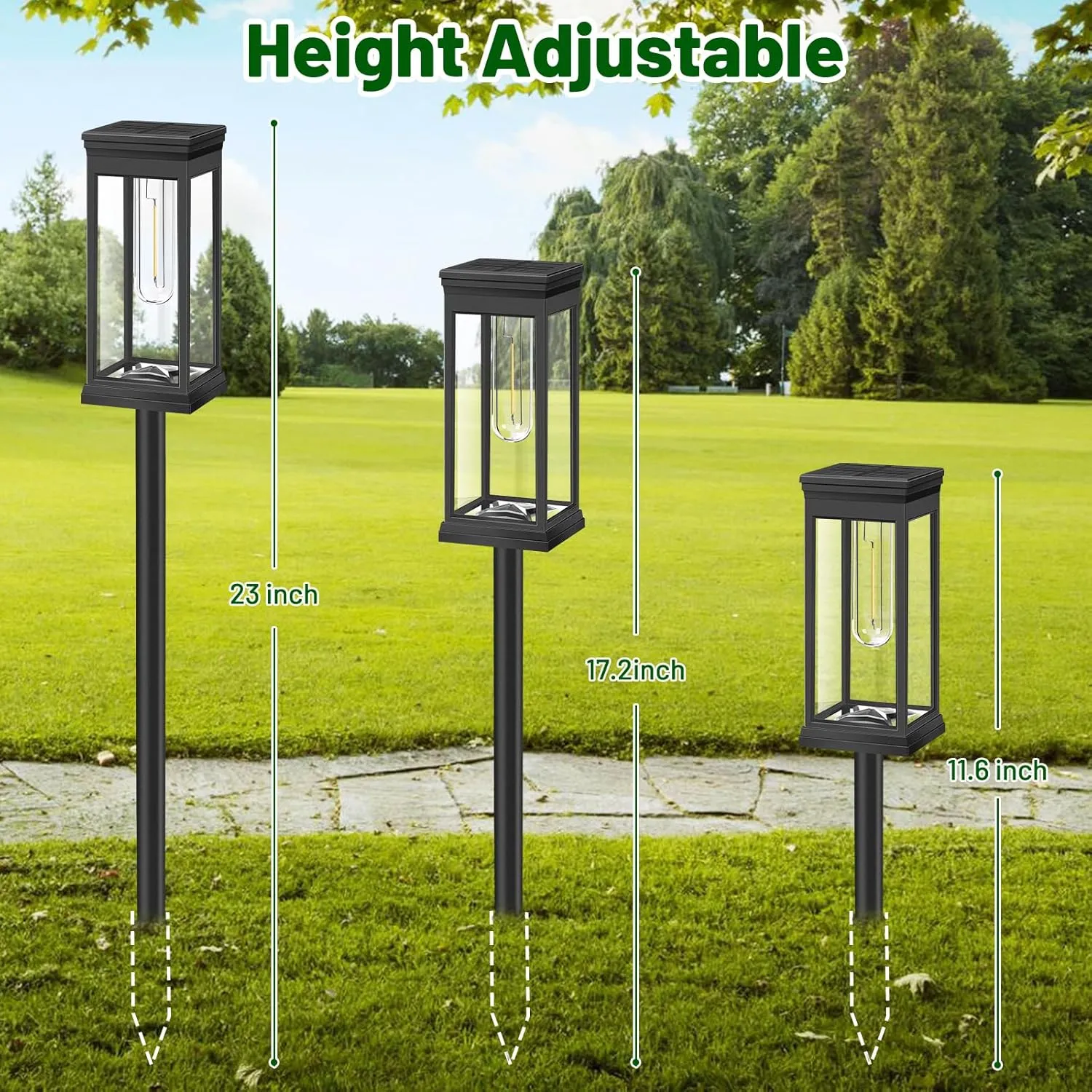 【Upgraded】Solar Pathway Lights Outdoor, 8-Pack Large LED Solar Lights Outdoor Waterproof, Super Bright Outside Solar Lights for Yard, Solar Powered Landscape Lighting for Garden Walkway, Warm White