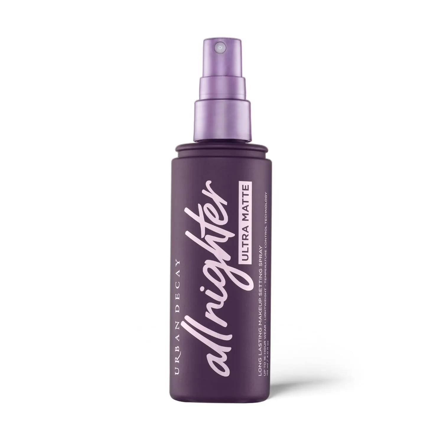 Urban Decay All Nighter Ultra Matte Makeup Setting Spray for Face, Transfer-proof, Long-lasting 16 HR Wear, with Oil-absorbing Kaolin Clay, Matte Finish, Oil-free, Paraben-free, Vegan