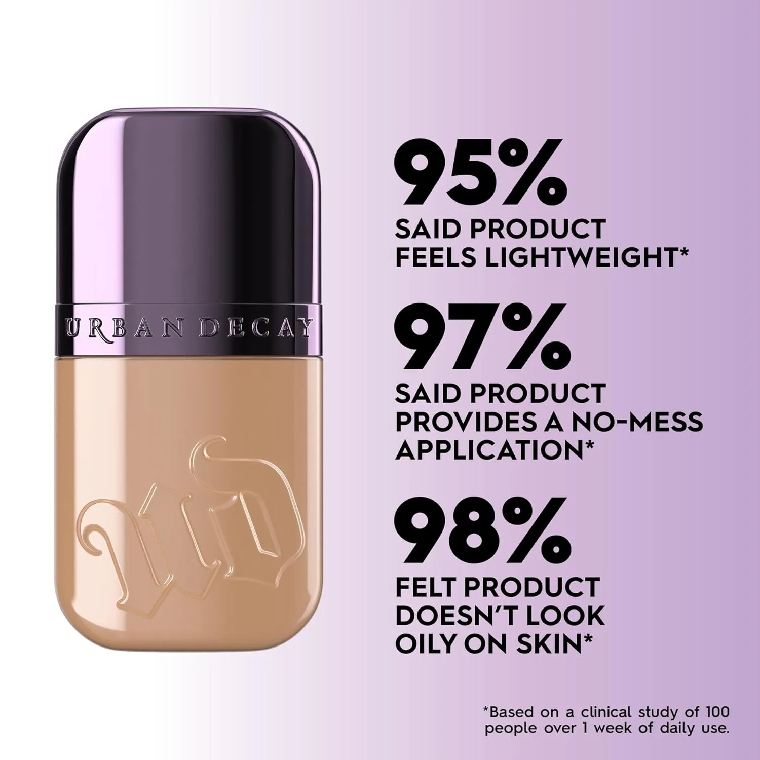 Urban Decay Face Bond Waterproof Foundation, Medium Coverage, Natural Matte Finish, 3% Niacinamide Serum, Self-Setting   Transfer-Resistant, Sweat-Proof, Blurs Skin - 1 fl oz