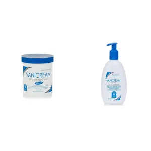 Vanicream Moisturizing Skin Cream 16oz and Gentle Facial Cleanser with Pump 8oz for Sensitive Skin