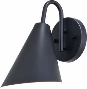 VAXCEL Hanson Steel 1 Light LED Compatible Matte Black and White Contemporary Dark Sky Indoor Outdoor Wall Sconce