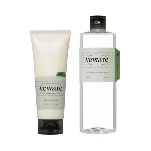 Vegan Whipping Cleanser 5.29 oz and Vegan pH Balancing Cleansing Water 16.9 fl.oz Bundle l Micellar Water, Waterproof Makeup Remover, Gentle Mild Cleansing