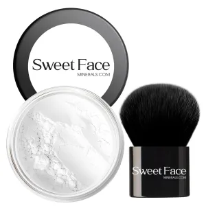 VEIL PRIMER POWDER with KABUKI BRUSH Oil Control Corrector Mineral Makeup Bare Skin Concealer Illuminating Setting Loose Powder Full Coverage