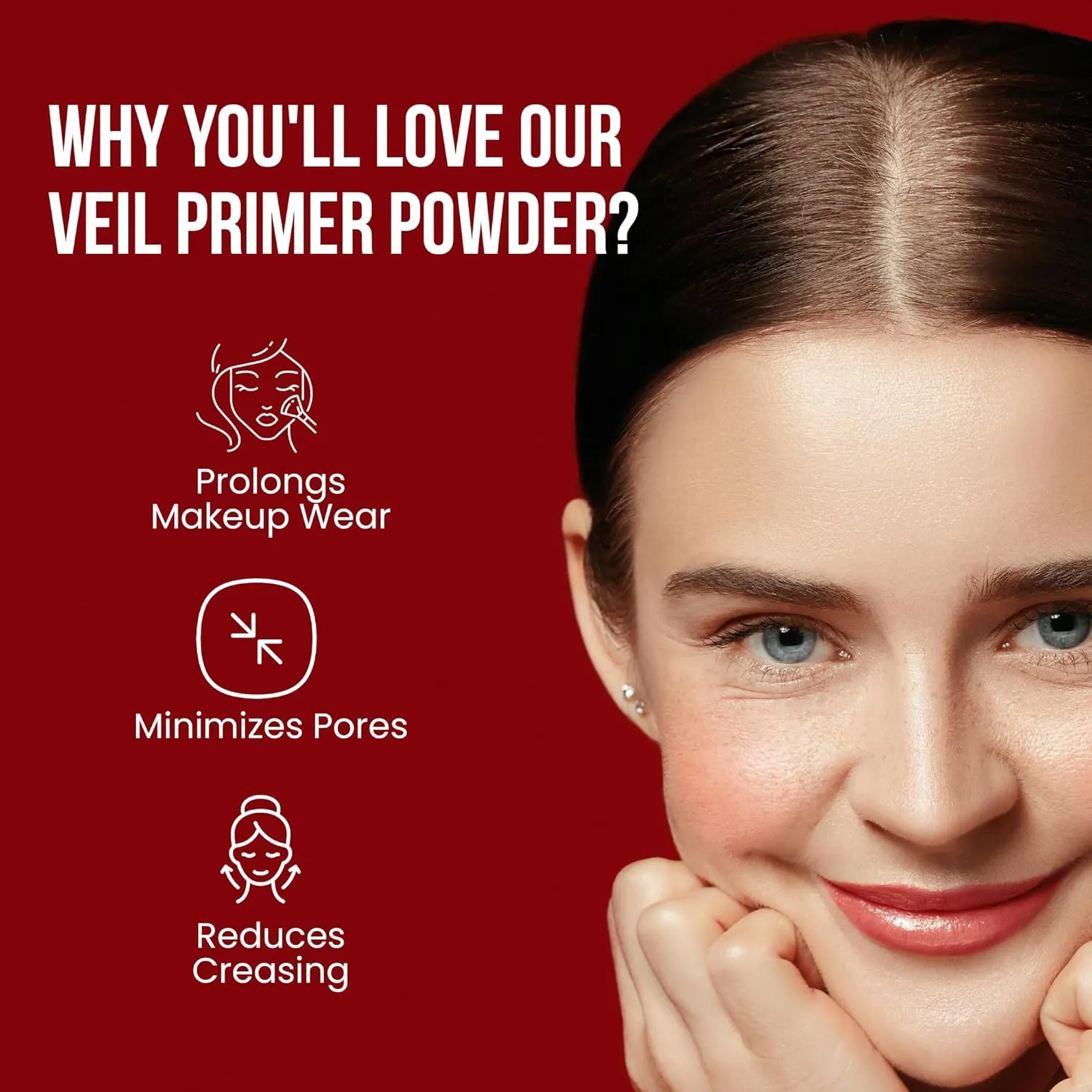 VEIL PRIMER POWDER with KABUKI BRUSH Oil Control Corrector Mineral Makeup Bare Skin Concealer Illuminating Setting Loose Powder Full Coverage