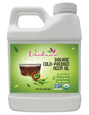 Verdana Pure Neem Oil for Plants – 16 Fl Oz – Organic, Cold Pressed, Unrefined, Non-GMO – 100% Natural Spray for Plant Leaf Shine, DIY Beauty, Soap Making – No Additives