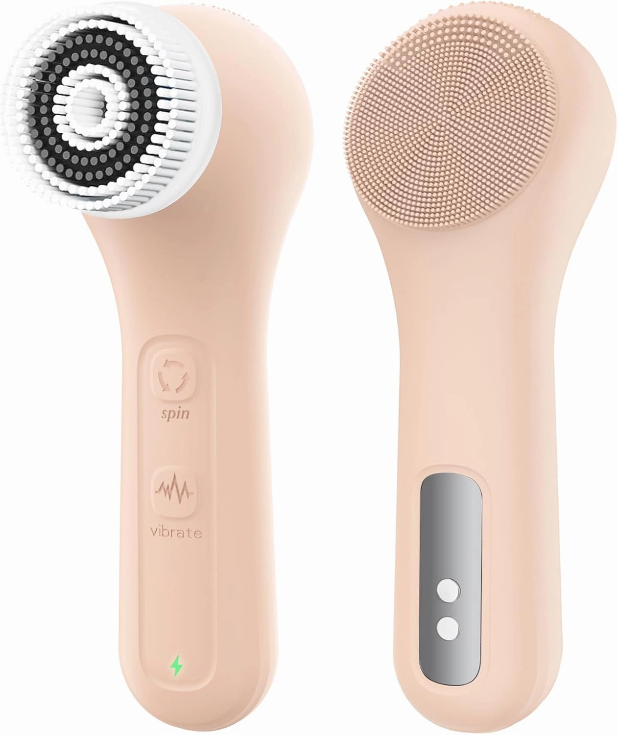 Vibrating and Rotating Face Scrubber, Waterproof Rechargeable Facial Cleansing Brush, 8 Modes for Exfoliating and Massaging, Face Wash Brush for Removing Blackhead(Pink)