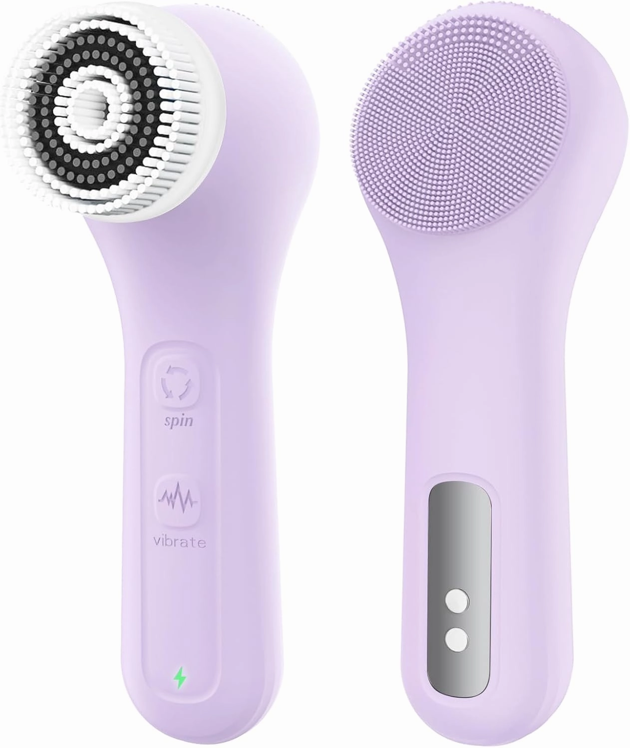Vibrating and Rotating Face Scrubber, Waterproof Rechargeable Facial Cleansing Brush, 8 Modes for Exfoliating and Massaging, Face Wash Brush for Removing Blackhead(Taro Purple)