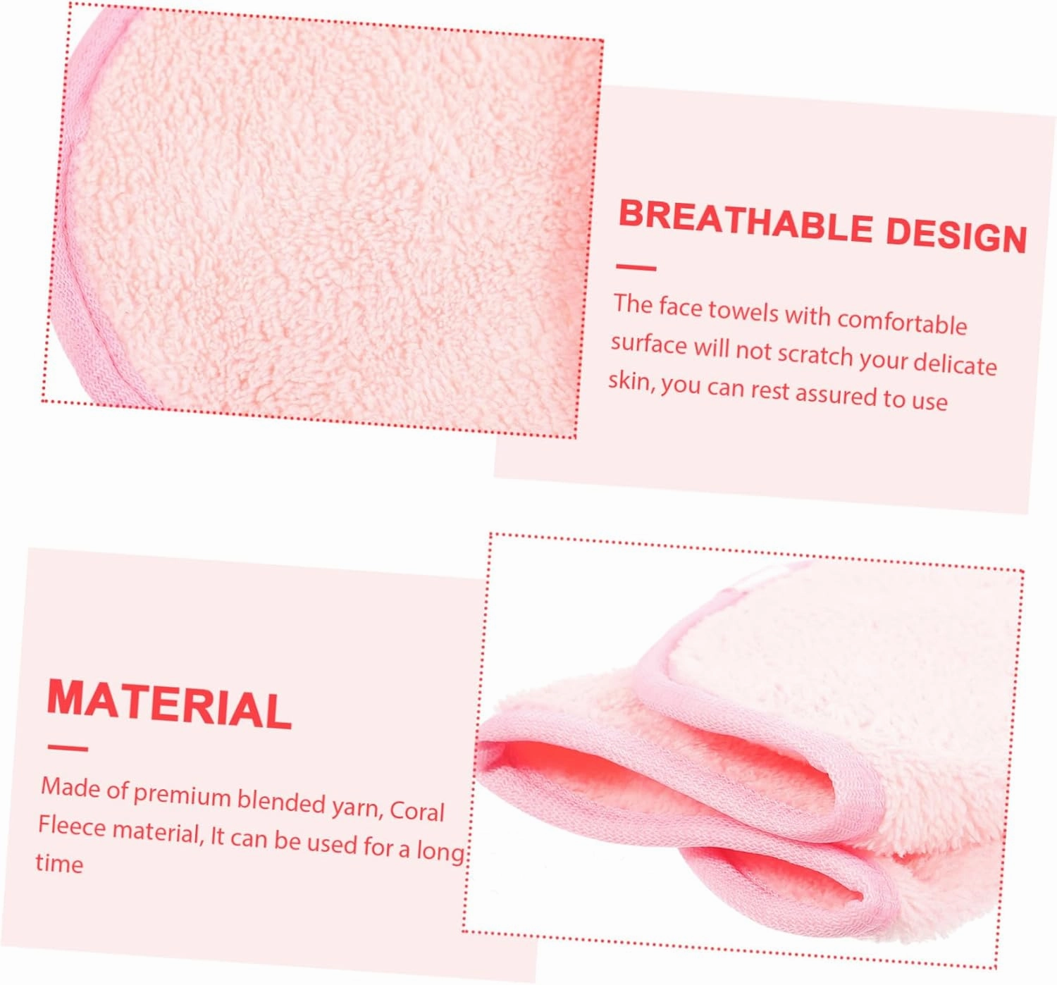 VICASKY 4sets Fleece Face Washing Cloths Portable Makeup Removal Towels for Outdoor Camping Travel Soft Facial Cleaning Towels for Gentle Skin Care 5pcs*4