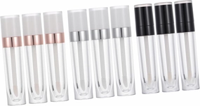 VICASKY Diy Lip Gloss Containers 9pcs Empty Lip Glaze Tube Refillable Plastic Portable Stylish for Makeup Beauty Random