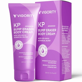 Vigority Keratosis Pilaris Treatment Cream with Lactic Acid – KP Exfoliating Moisturizer for Rough, Bumpy, Dry & Flakey Skin, Strawberry Legs – 5.1 Oz
