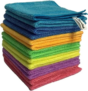 Vileda Colors Microfibre Cleaning Cloths for Wet and Dry Use, 100% Microfibre, 30 x 30 cm, Multicoloured, Pack of 14