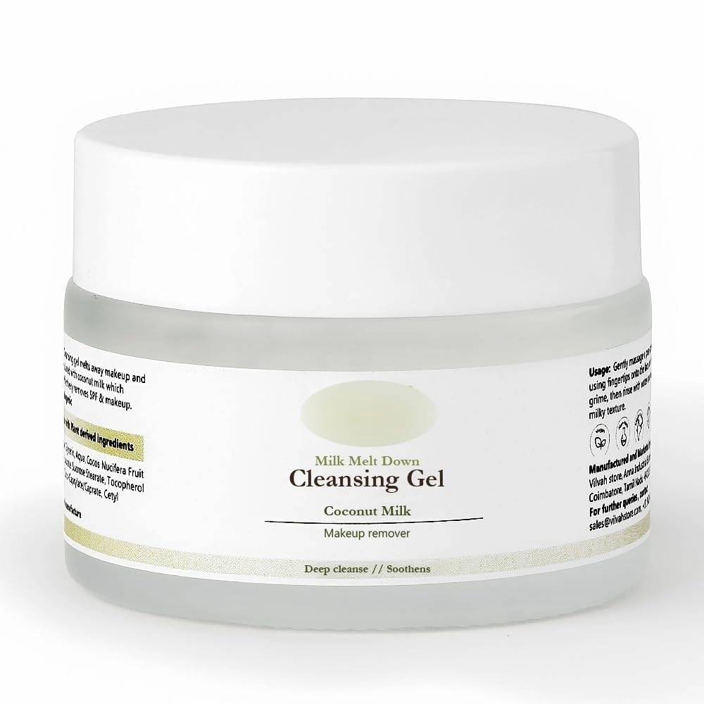 Vilv.ah Sto.re Cleansing Gel | Makeup Remover | Removes Stubborn Makeup | Non-Comedogenic | Unclogs Pores | For Both Men And Women | 50 ML