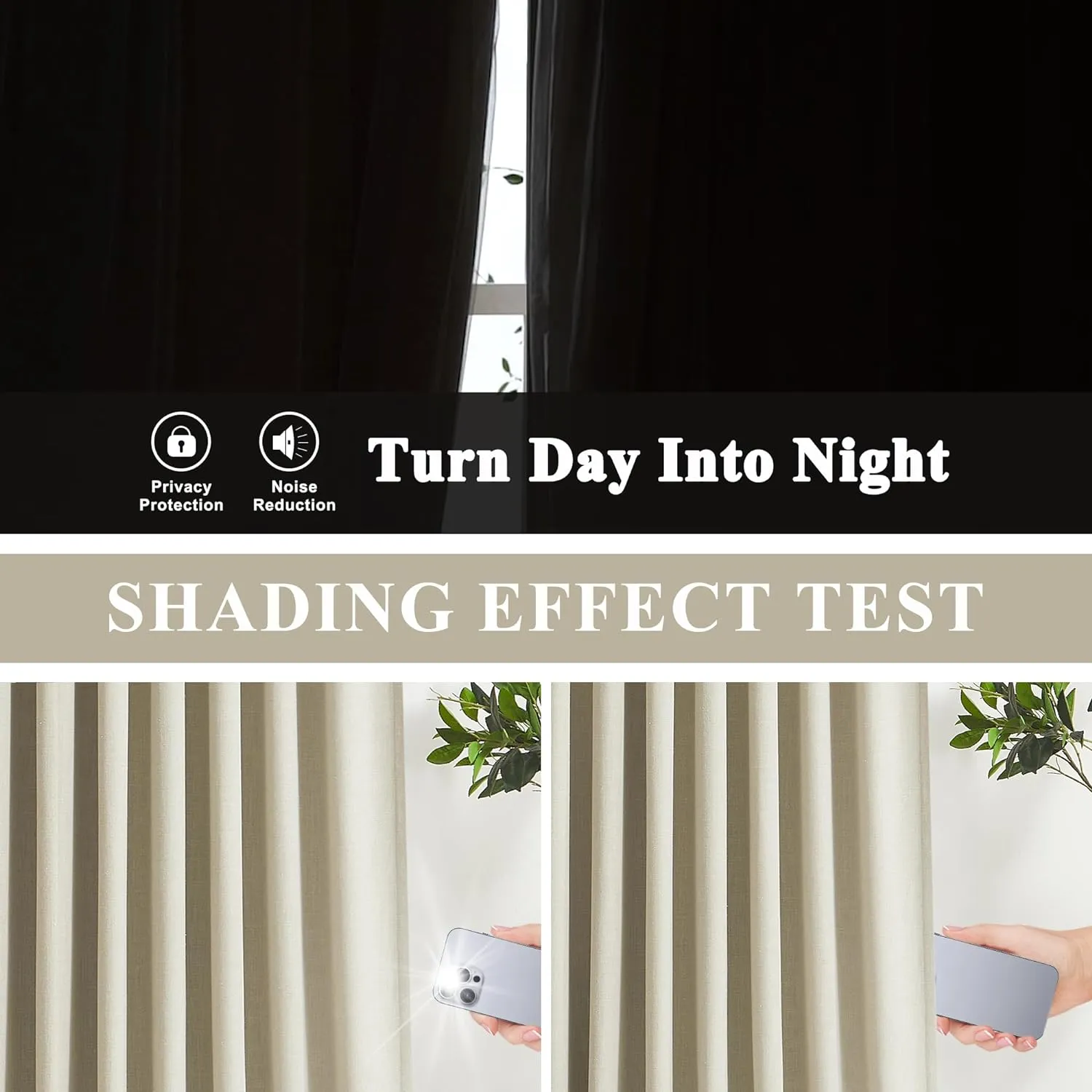 Vision Home Sand Full Blackout Window Curtains Grommet Linen Total Room Darkening Window Panels 84 inches for Bedroom Living Room Noise Reducing Thermal Insulated Linen Drapes 58"Wx84"Lx2,Camel Beige