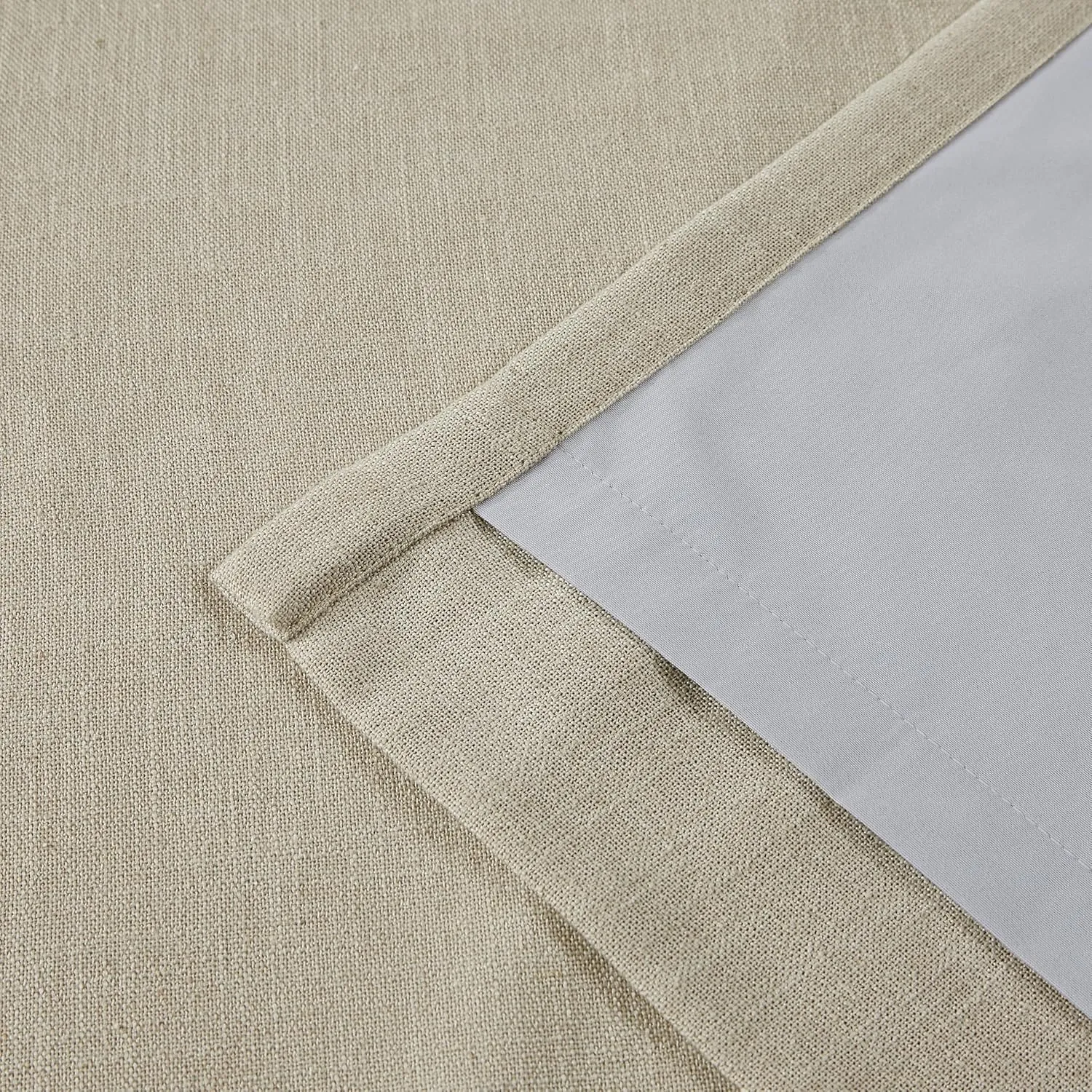 Vision Home Sand Full Blackout Window Curtains Grommet Linen Total Room Darkening Window Panels 84 inches for Bedroom Living Room Noise Reducing Thermal Insulated Linen Drapes 58"Wx84"Lx2,Camel Beige