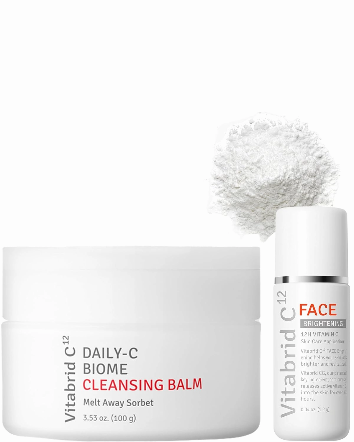 VITABRID Vitamin C Boost Powder for Face with Niacinamide   Daily-C Biome Cleansing Balm Bundle