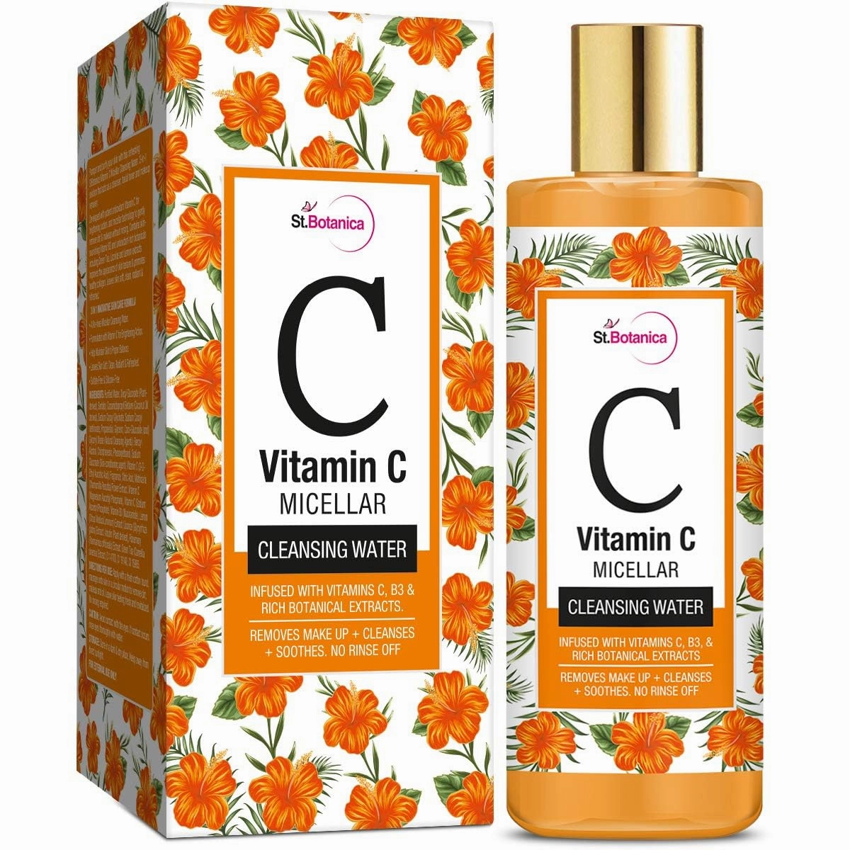 Vitamin C Micellar Cleansing Water, 150 ml with Vitamin C to Remove Dirt, Impurities & Makeup |No Parabens & Sulphates | Vegan & Cruelty Free