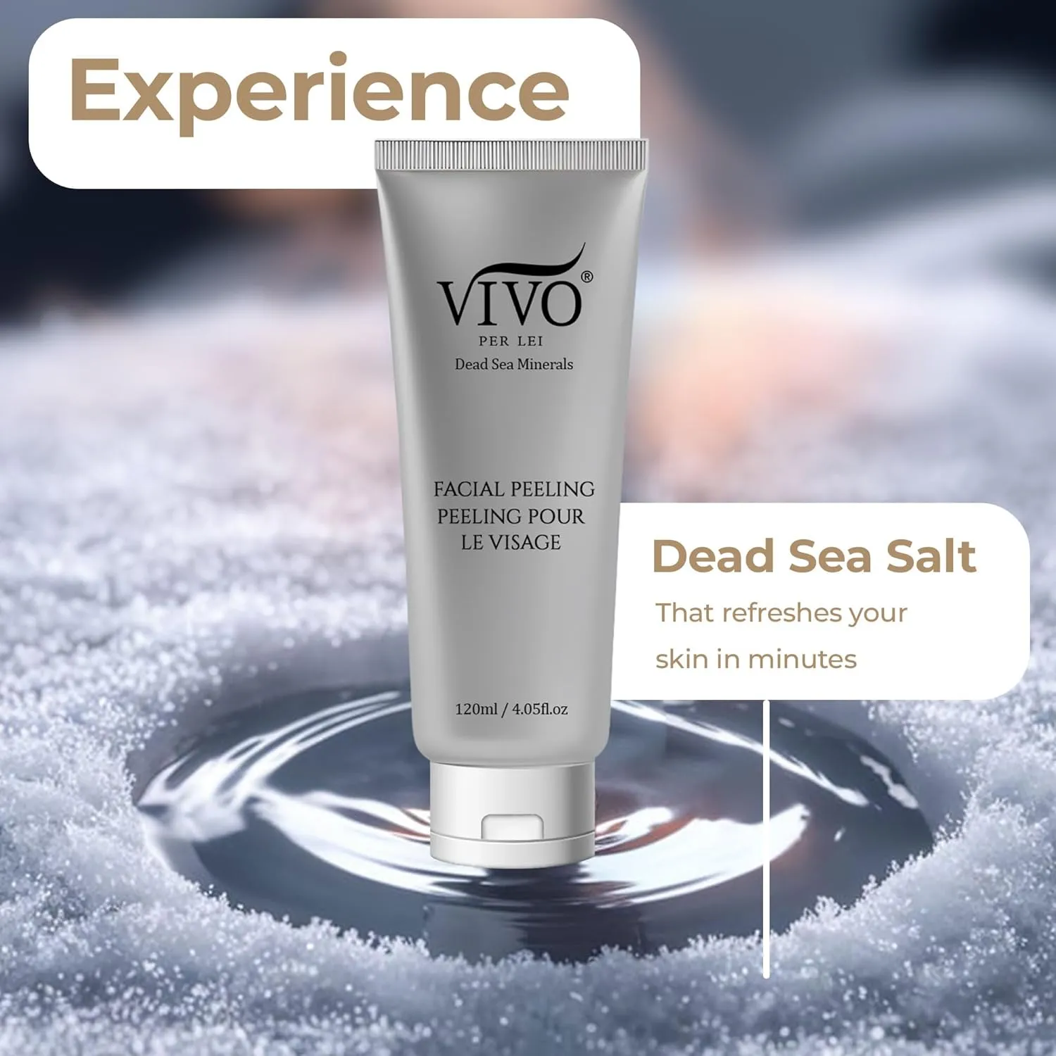 Vivo Per Lei Facial Peeling Gel - Face Peel with Dead Sea Minerals - Gentle Exfoliating Gel for Face - 4.05 Fl Oz - Pack of 2