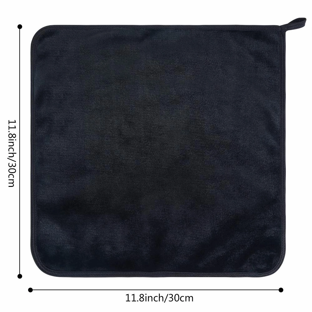 VIVOTE Microfiber Face Cloths Reusable Makeup Remover Cloth Ultra Soft Washcloths for Women Facial Cloths 12inch x 12inch(6 Pack,Black）