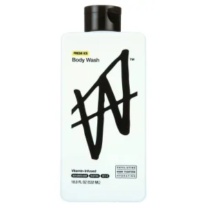 W by jake paul Fresh Ice Body Wash, Vitamin-Infused with Magnesium and Biotin, Exfoliating and Hydrating, 18.0 Fl Oz