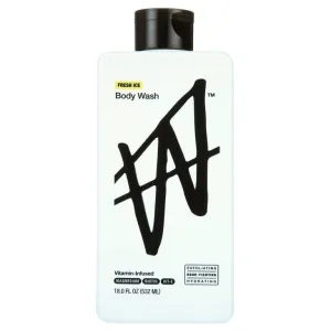 W by jake paul Fresh Ice Body Wash, Vitamin-Infused with Magnesium and Biotin, Exfoliating and Hydrating, 18.0 Fl Oz