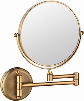 Wall Mounted Makeup Mirror with Magnification, Two-Sided Bathroom Mirror, 360°rotatable, The Stand can be Folded and Unfolded, Gifts for Handsome Men and Women, for Makeup and face Cleansing.-10X||C