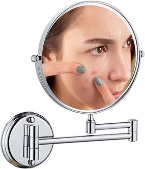 Wall Mounted Makeup Mirror with Magnification, Two-Sided Bathroom Mirror, 360°rotatable, The Stand can be Folded and Unfolded, Gifts for Handsome Men and Women, for Makeup and face Cleansing.-7X||A