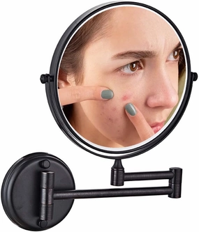 Wall Mounted Makeup Mirror with Magnification, Two-Sided Bathroom Mirror, 360°rotatable, The Stand can be Folded and Unfolded, Gifts for Handsome Men and Women, for Makeup and face Cleansing.-7X||B