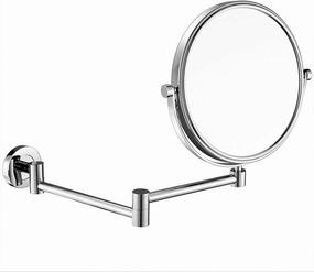 Wall Mounted Makeup Mirror with Magnification,Two-Sided Bathroom Mirror,360°rotatable,The Stand can be Folded and Unfolded,Gifts for Handsome Men and Women, for Makeup and face Cleansing-Silver||3X