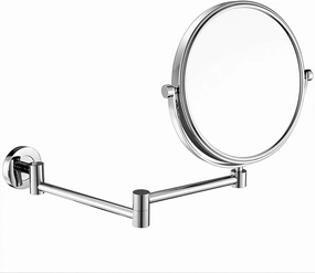 Wall Mounted Makeup Mirror with Magnification,Two-Sided Bathroom Mirror,360°rotatable,The Stand can be Folded and Unfolded,Gifts for Handsome Men and Women, for Makeup and face Cleansing-Silver||7X