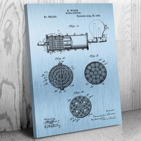 Water Purifier Canvas Print, Technician Gift, Treatment Plant Art, Engineer Gifts, Water Purification, Specialist Gift Blue Steel (8 inch x 10 inch)