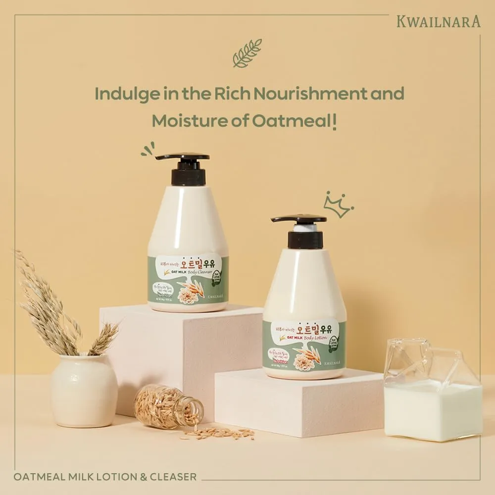 WELCOS KWAILNARA Oat Milk Body Wash – Korean Body Wash with Oat Extract for Nourished and Soothed Skin 560 g / 19.75 oz.