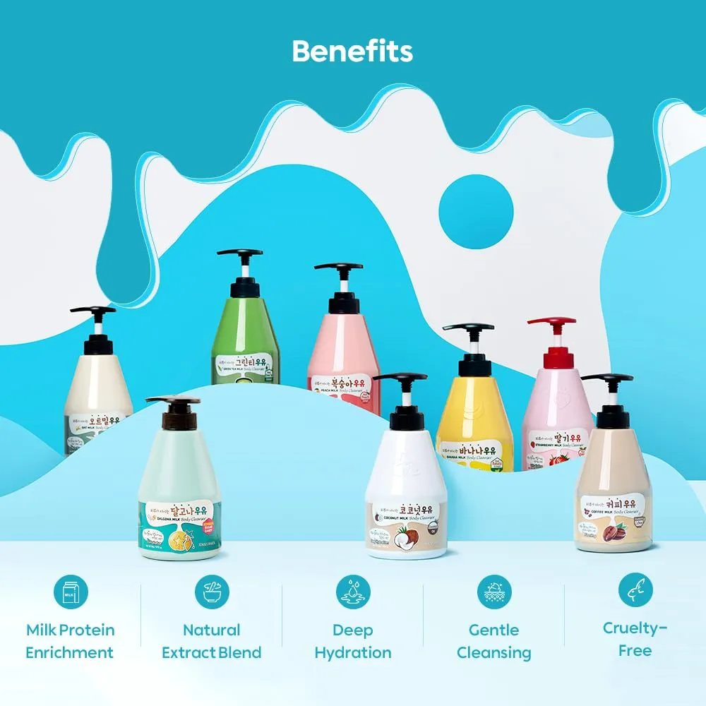WELCOS KWAILNARA Oat Milk Body Wash – Korean Body Wash with Oat Extract for Nourished and Soothed Skin 560 g / 19.75 oz.