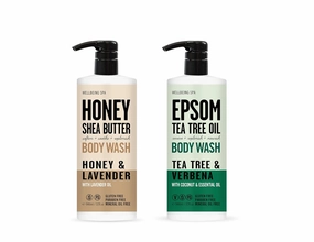 Wellbeing Spa Honey Shea Butter & Tea Tree Oil Body Washes, 32 fl oz, Honey & Lavender, Tea Tree & Verbena | Home and Body Co