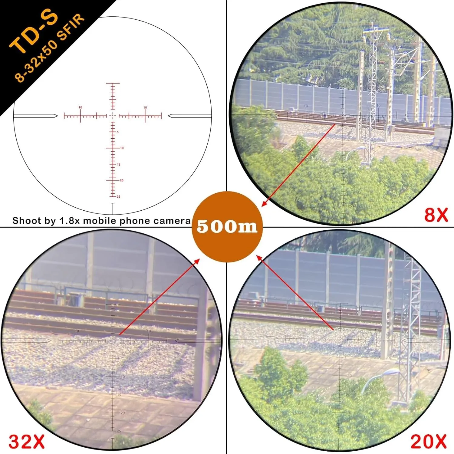 WestHunter Optics TD-S 8-32x50 SFIR Precision Hunting Riflescope, Red Illumination Second Focal Plane 30 mm Tactical 1/8 MOA Long Range Shooting Scope
