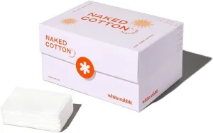 White Rabbit - NAKED COTTON Textured - Perforated Facial Cotton Pads - For Makeup Remover, Toner, Mask - 100% Cotton, Unbleached, Lint-Free - Exfoliating & Durable - Natural & Cruelty-Free - 200 Count