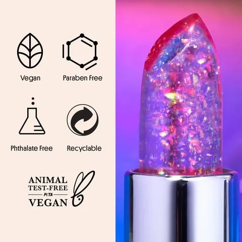 Winky Lux Rainbow Confetti Glimmer Balm & Lavender Confetti Glimmer Balm Duo – pH Activated Color Changing Lip Balms, Hydrating Subtle Sparkle, Vanilla Scent, Vegan & Cruelty-Free