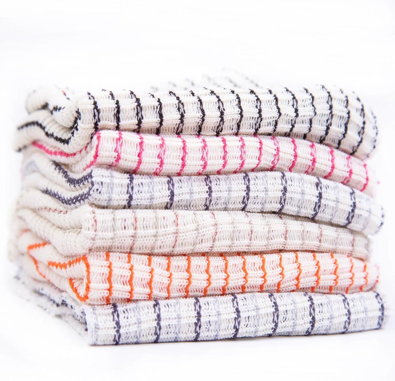 World's Best Kitchen Dish Cloths - Set of 6 Assorted Dishcloths for Washing Dishes - Absorbent Poly Cotton Waffle Weave Dish Rags, Made in USA