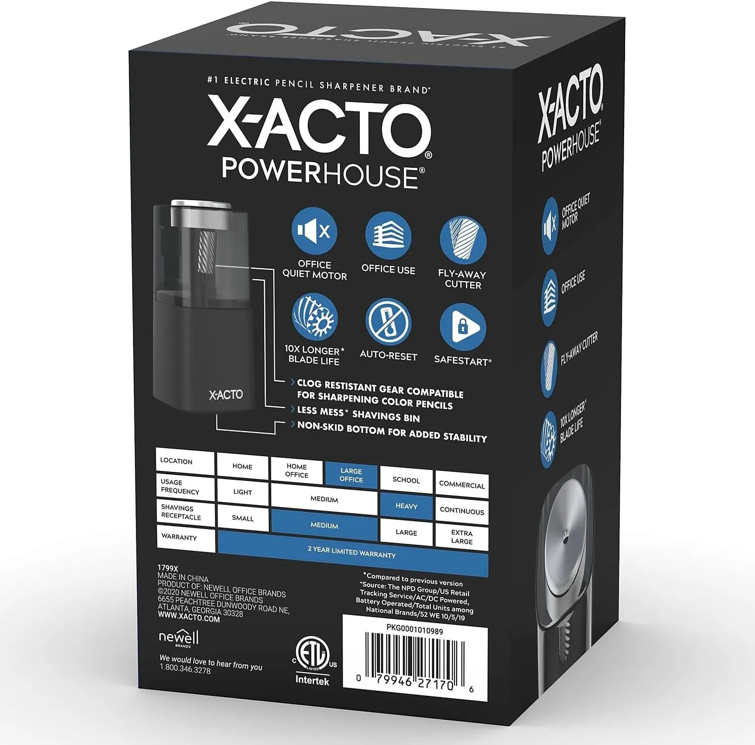 X-ACTO® Powerhouse® Electric Pencil Sharpener, Black