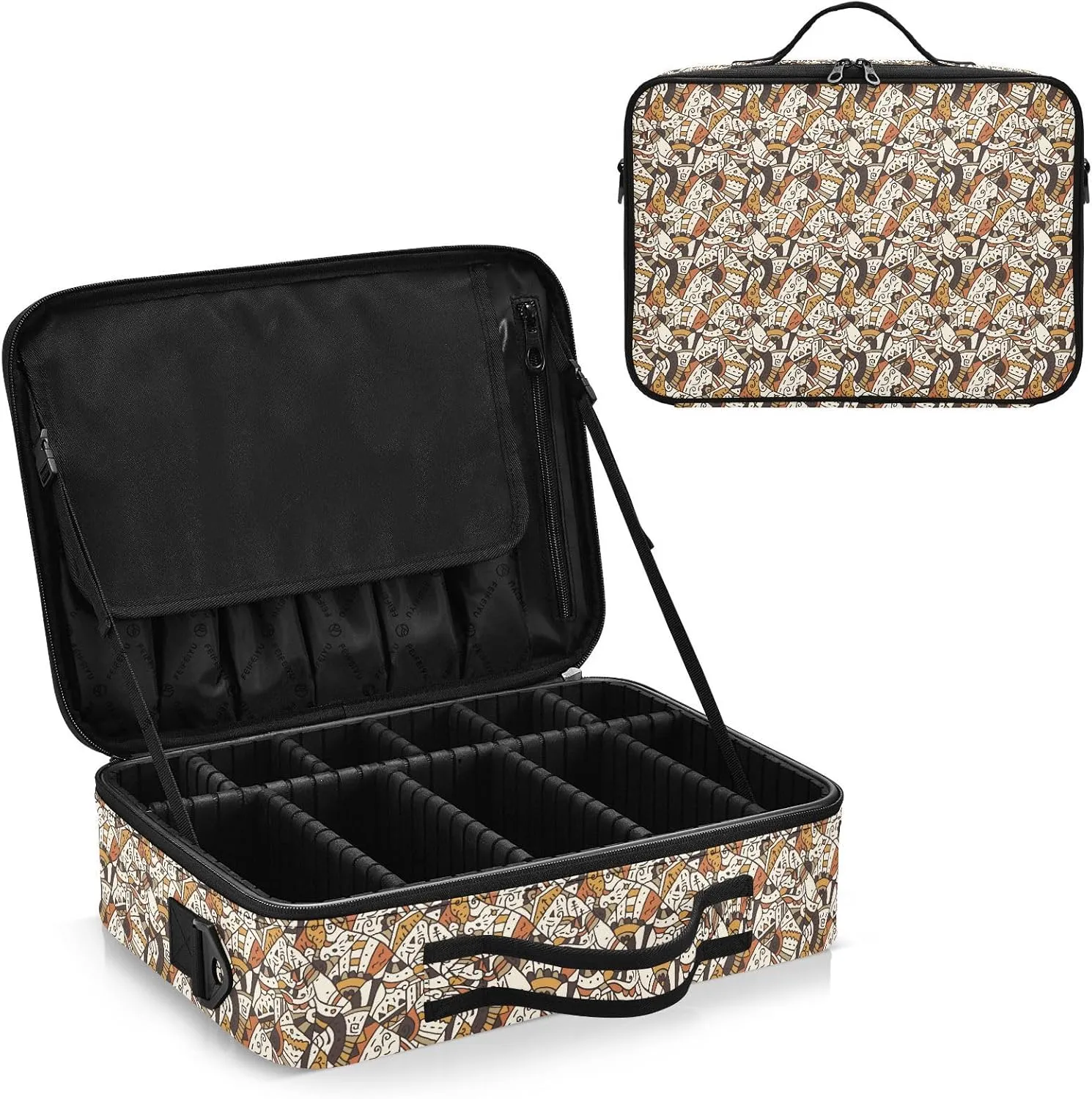 XL Hard Shell Large Portable Zipper Makeup Bag for Travel