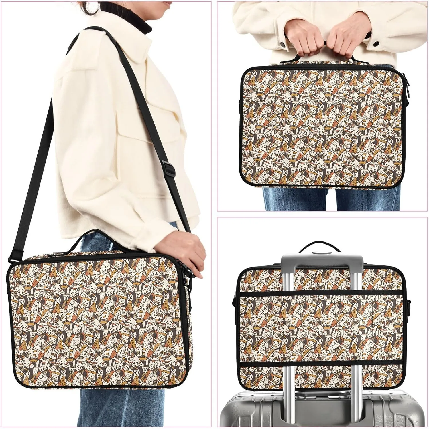XL Hard Shell Large Portable Zipper Makeup Bag for Travel