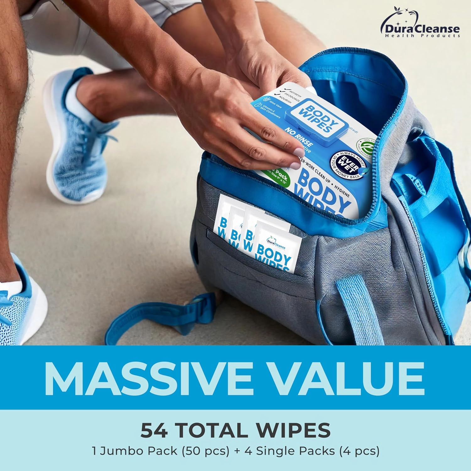 XL Body Wipes - (4 Pack) 200 Shower Wipes   16 Travel Bath Sheets - 9" x 12" Thick Cleansing Waterless Washcloths - No Rinse Disposable Adult Wash Cloths for Elderly Incontinence, Camping Essentials