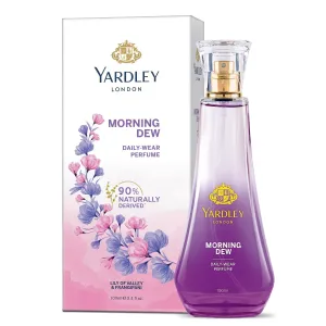 Y.ard-ley London Morning Dew Perfume Spray| Fresh Floral Scent| 90% Naturally Derived| Lilly Of Valley & Frangipani| Perfume For Women| 100Ml