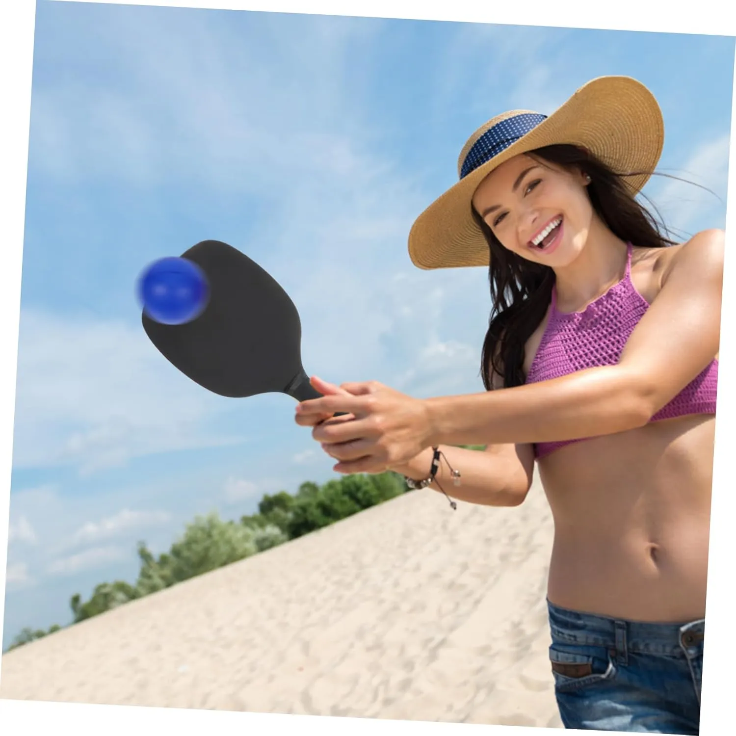 YARNOW Replacement Pu Beach Paddle Balls Beach Ball for Outdoor Games Beginner Friendly for Family Fun *