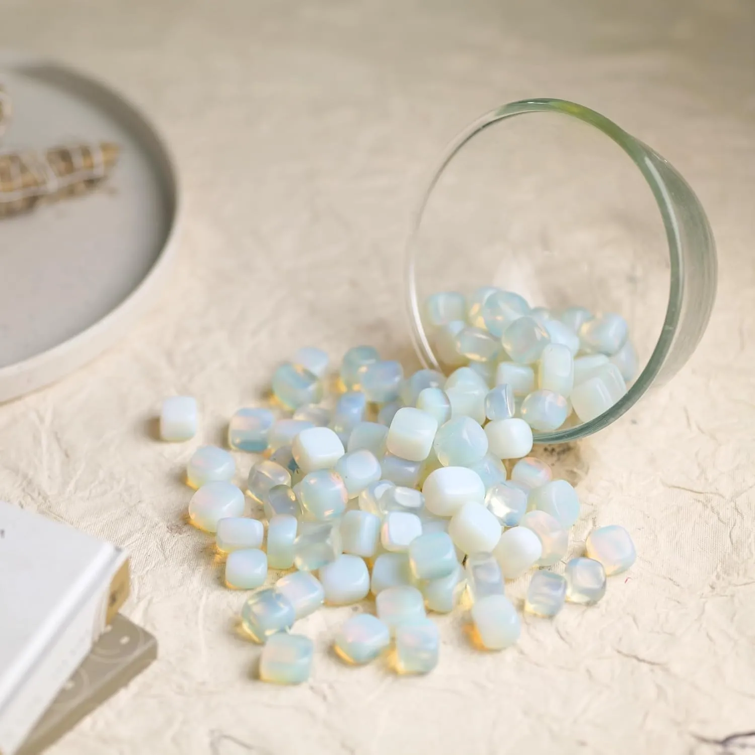 YATSKIA Opalite Bulk Crystals and Stones, Tumbled Stones, Gemstones, Crystals Bulk, Polished Rocks, Gem Stones, Crystal Rocks, Polished Stones, Piedras, Colored Rocks for Spiritual Connection 1 LB