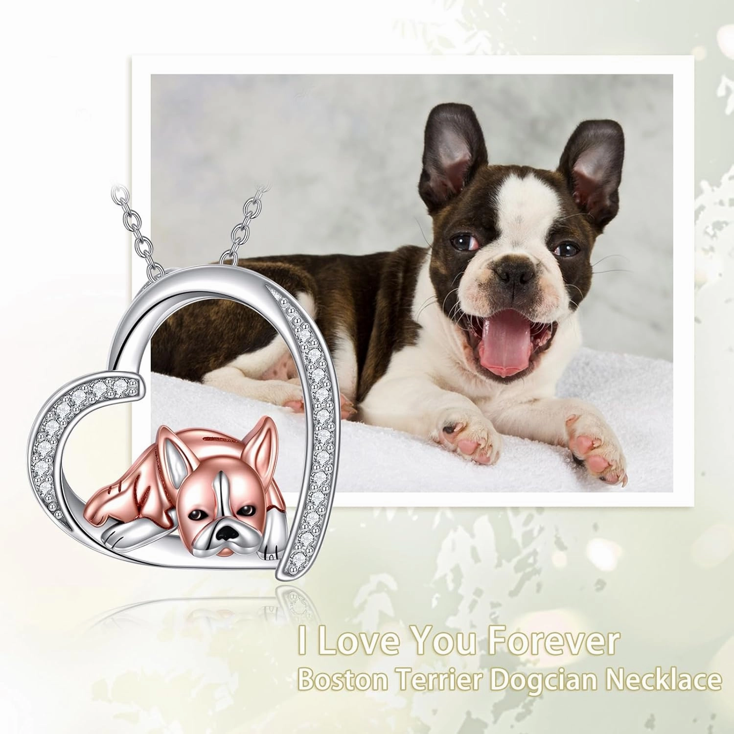 YFN Sterling Silver Dog Pendant - Boston Terrier, French Bulldog, Dachshund, Chihuahua, Yorkshire Terrier Necklaces for Women
